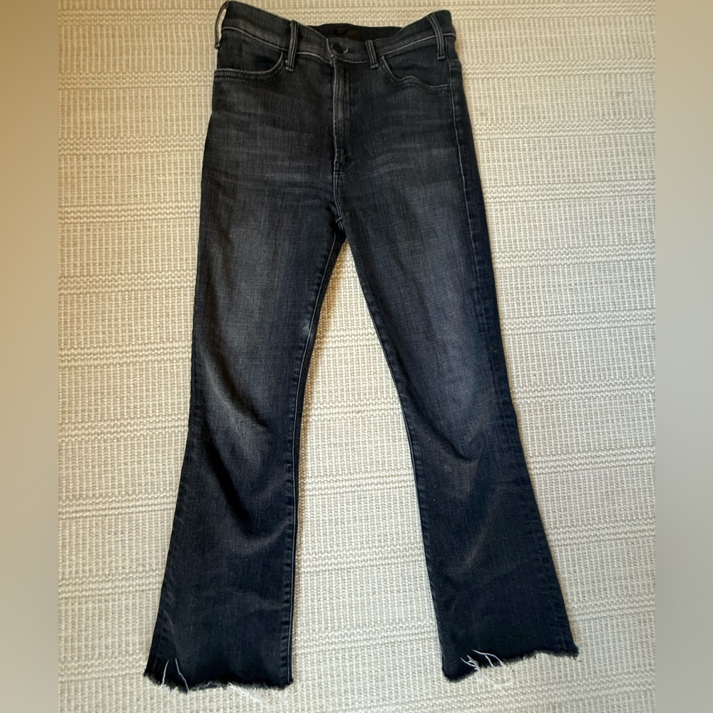 MOTHER black HUSTLER ANKLE FRAY